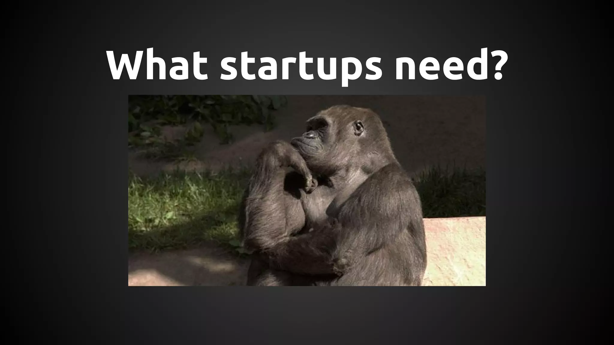 What startups need?
 