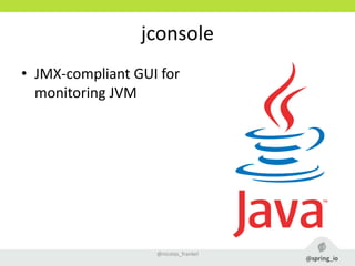 jconsole
• JMX-compliant GUI for
monitoring JVM
@nicolas_frankel
 