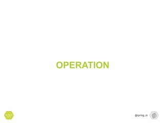 Spring I/O
2016
OPERATION
 