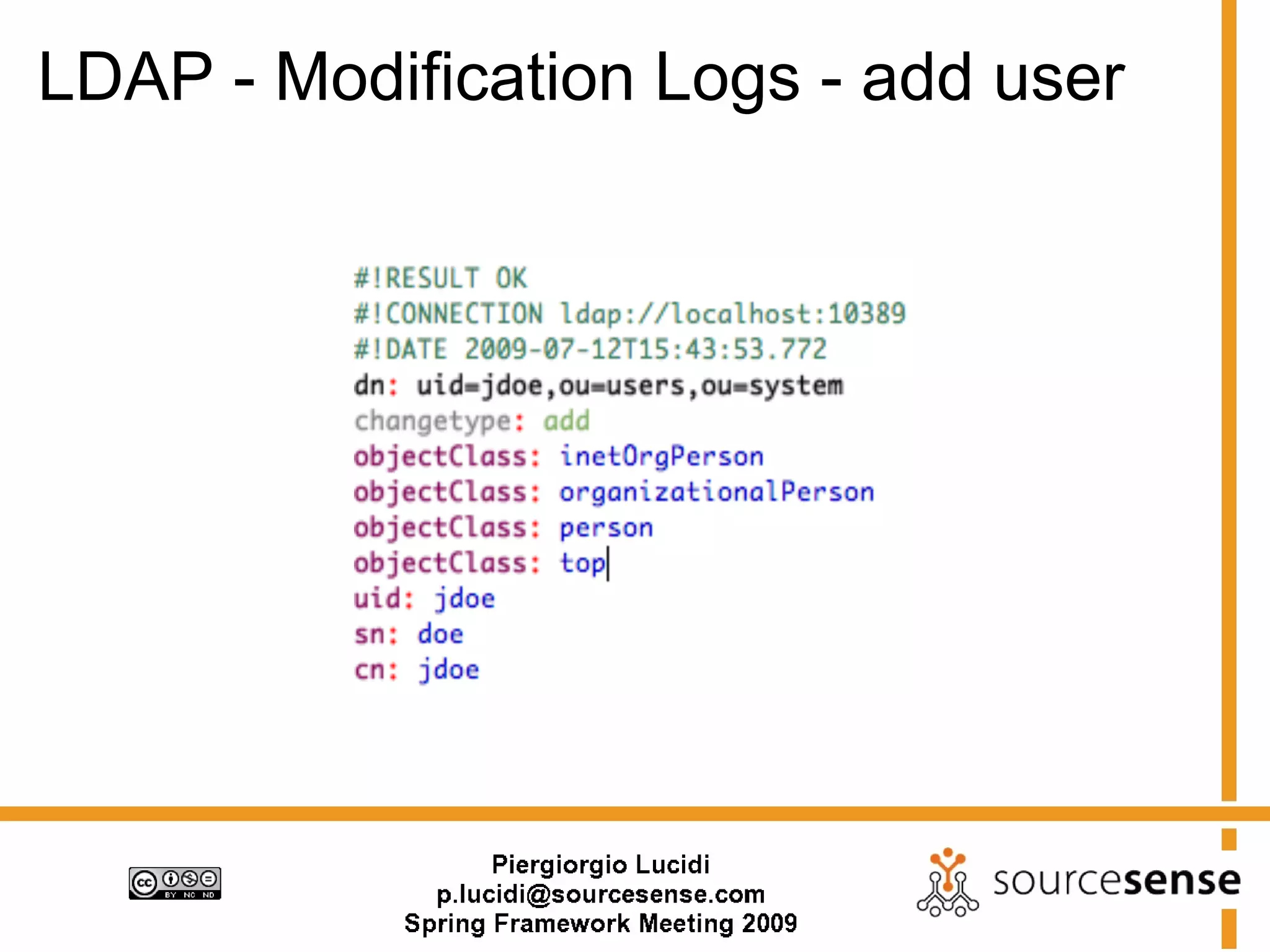 LDAP - Modification Logs - add user
 