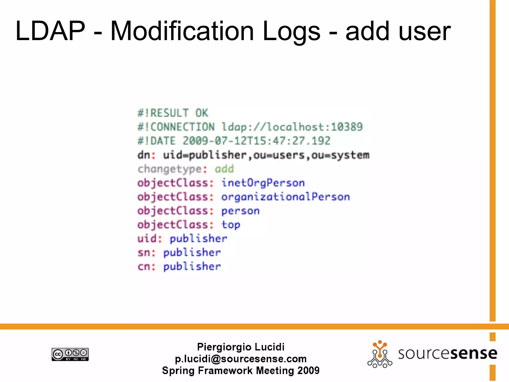 LDAP - Modification Logs - add user
 