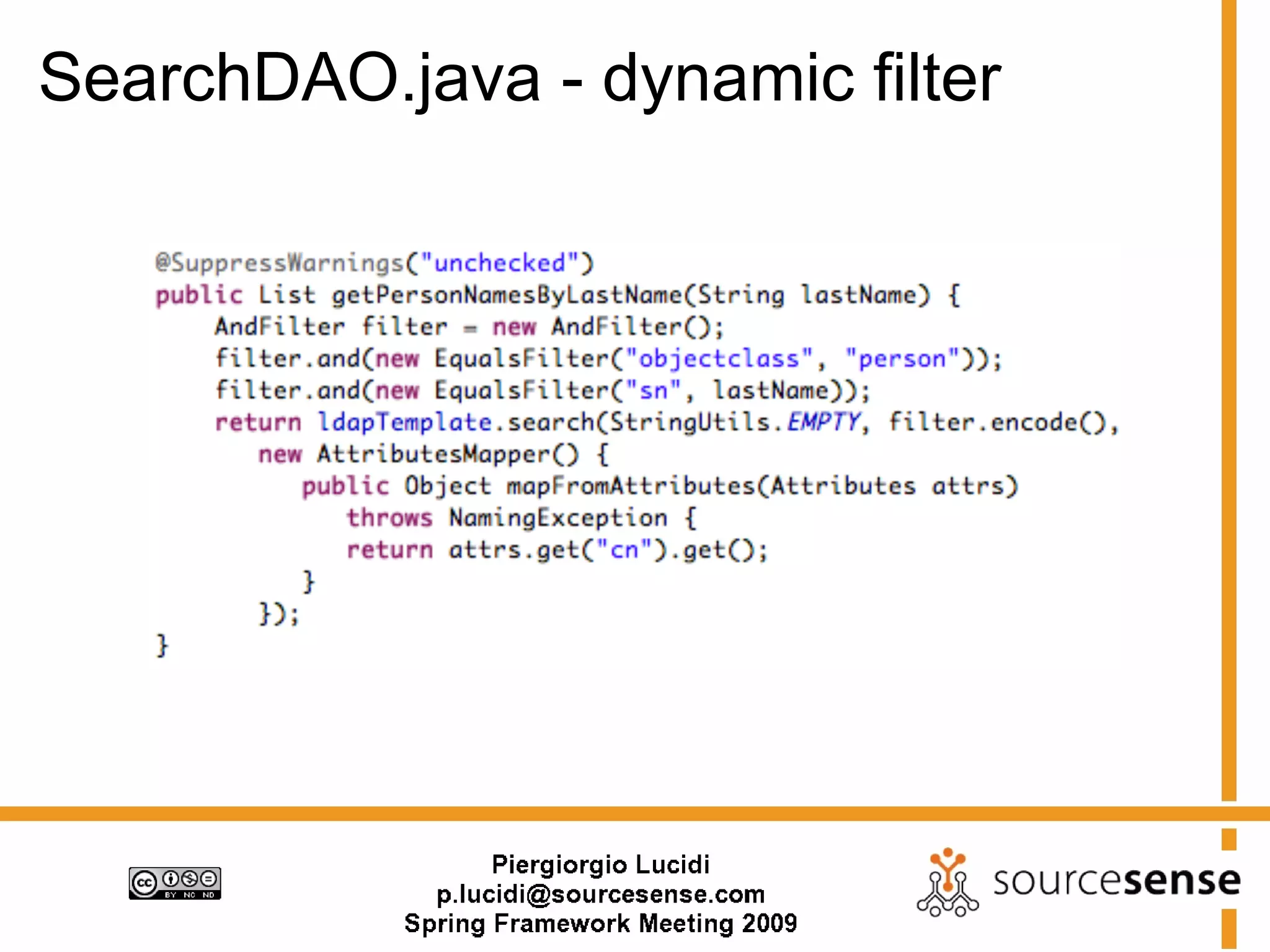 SearchDAO.java - dynamic filter
 