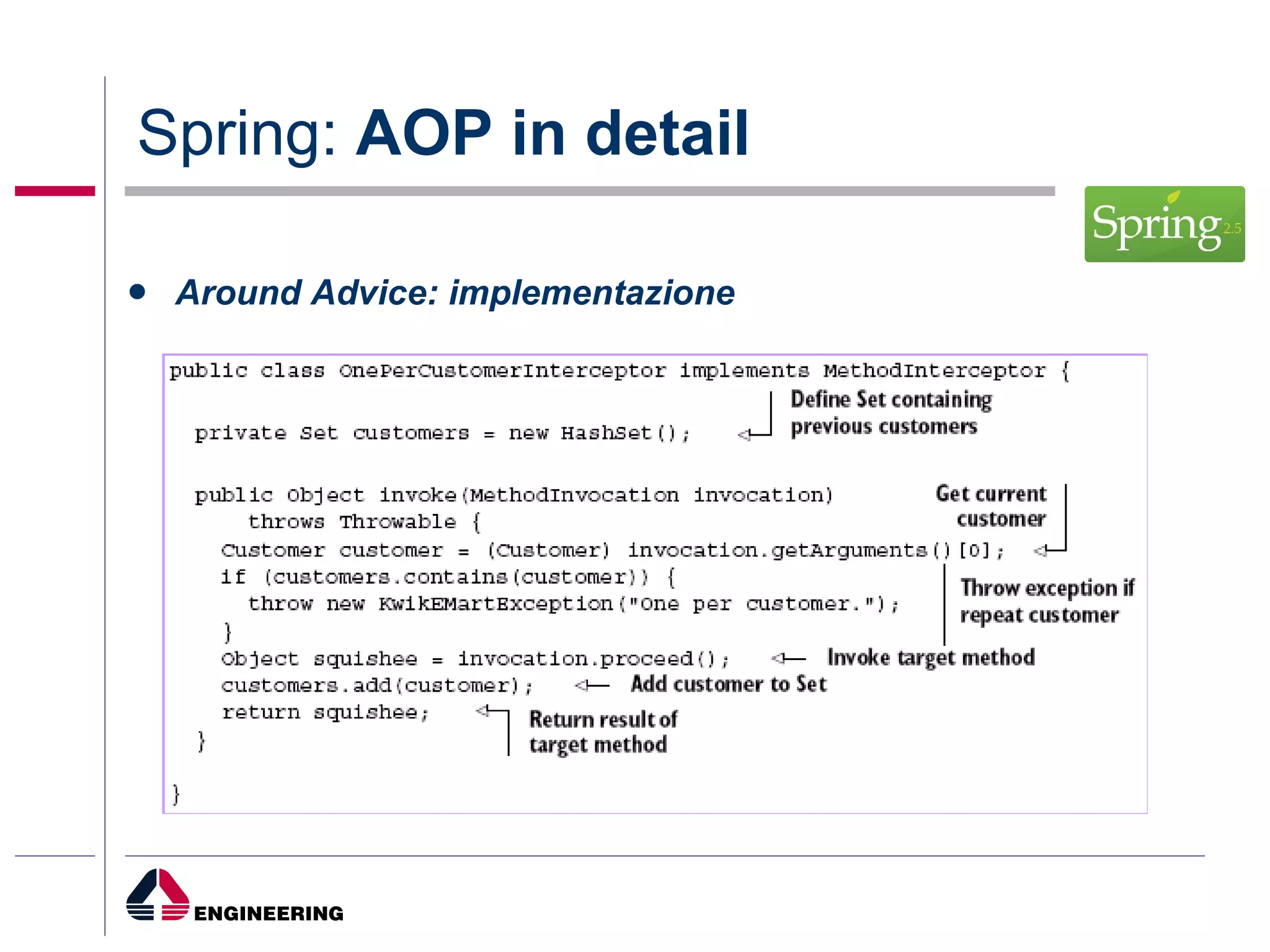 Spring:  AOP in detail Around Advice: implementazione 