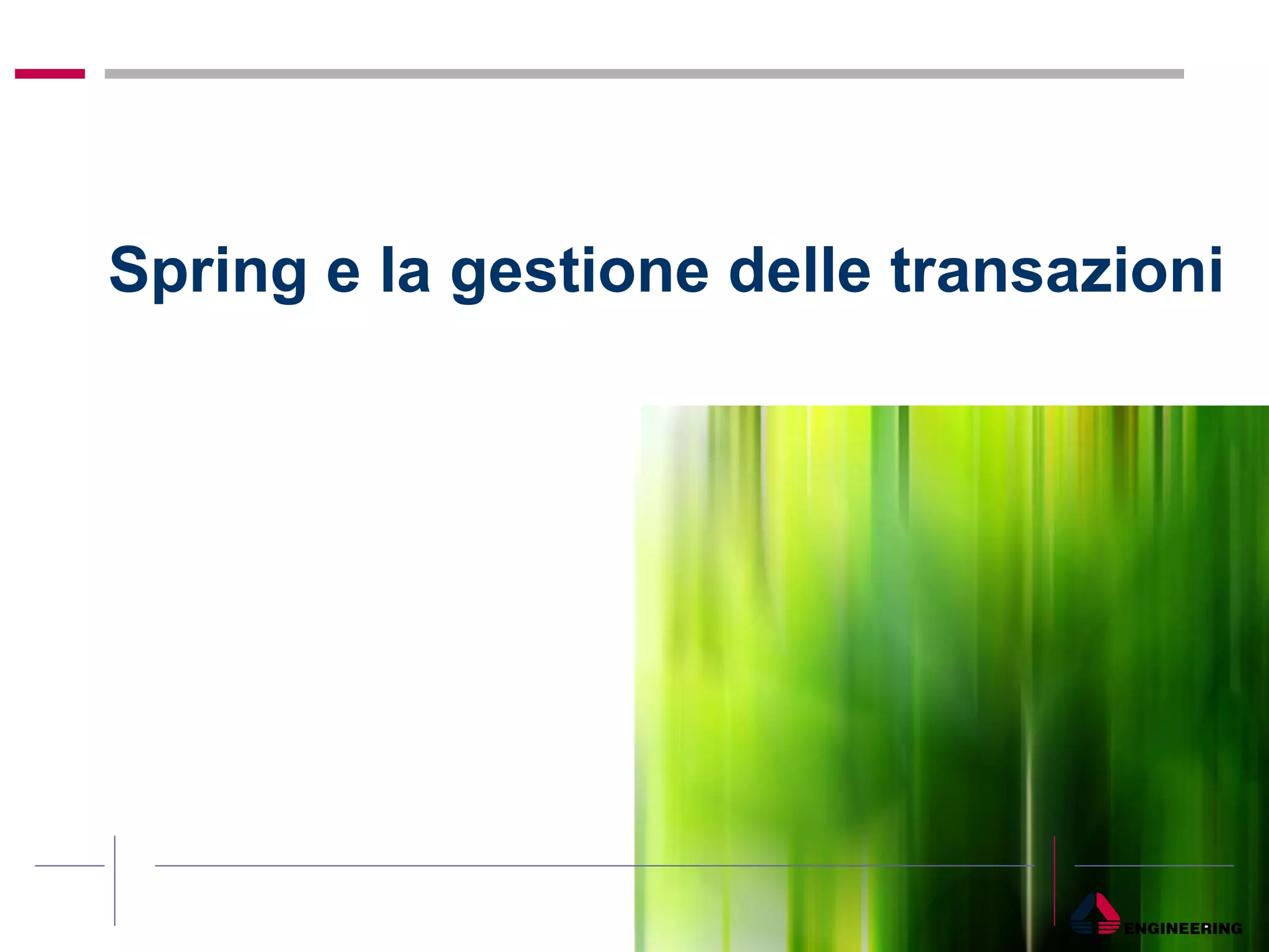 Spring e la gestione delle transazioni 