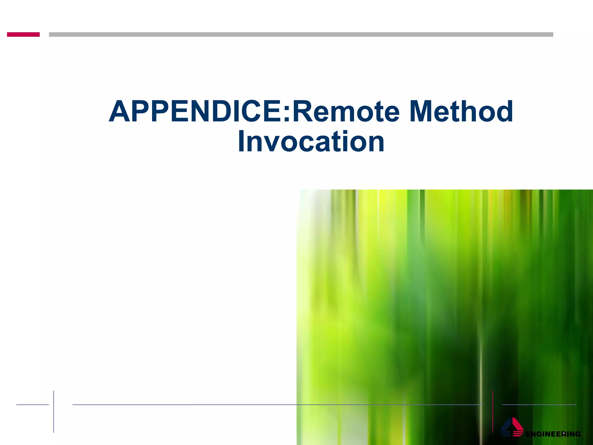 APPENDICE:Remote Method Invocation 