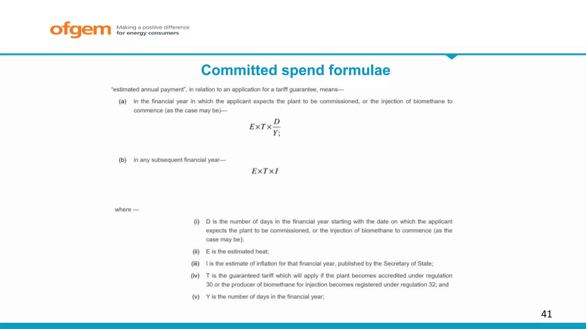 Committed spend formulae
41
 