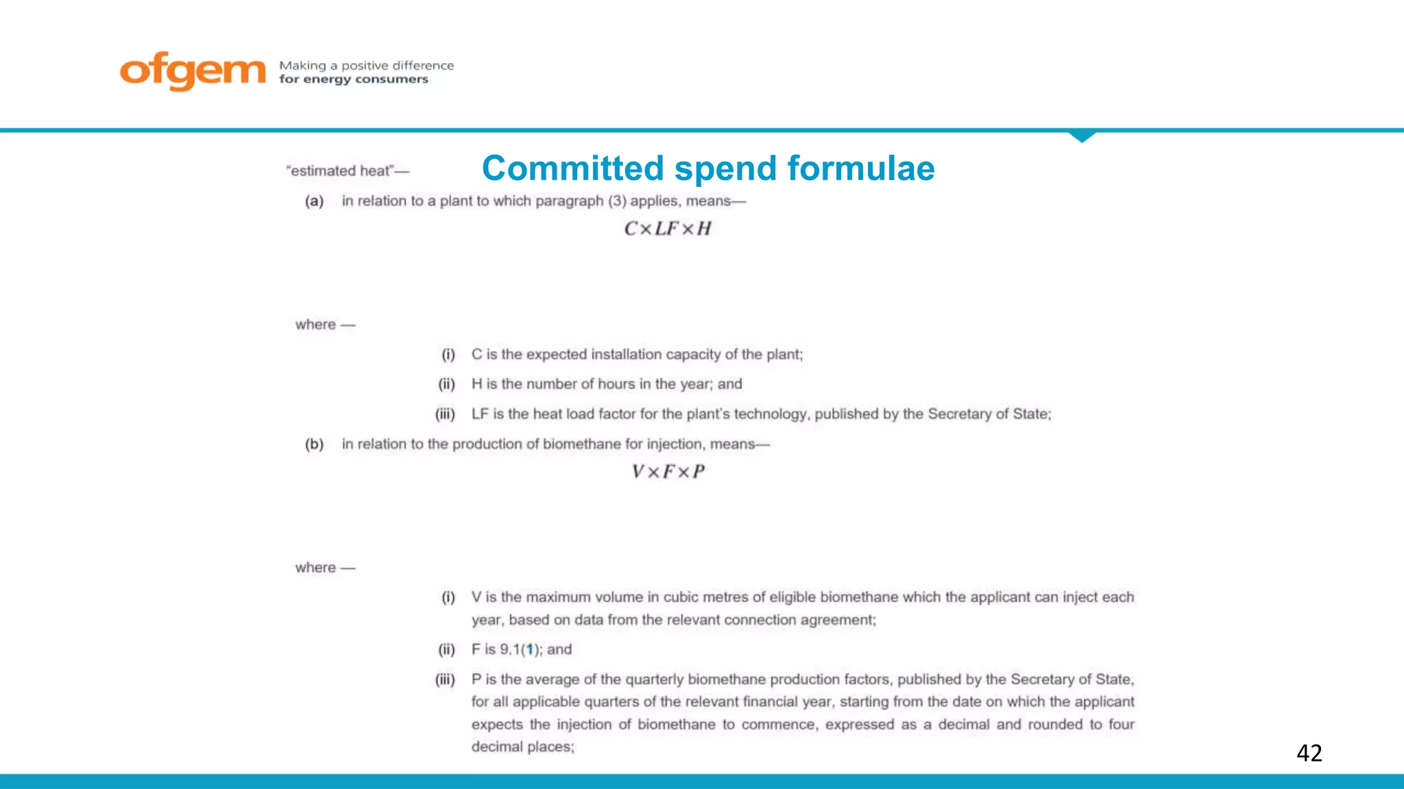 Committed spend formulae
42
 