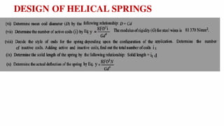 Spring Design Parameterers SPRING Design & Design parameters details | PDF