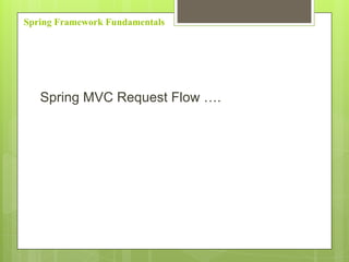 Spring Framework Fundamentals
Spring MVC Request Flow ….
 