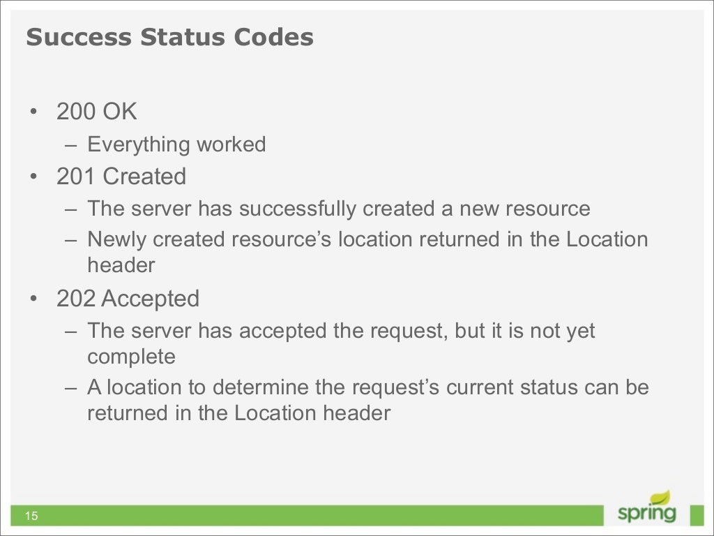 Success Status Codes • 200