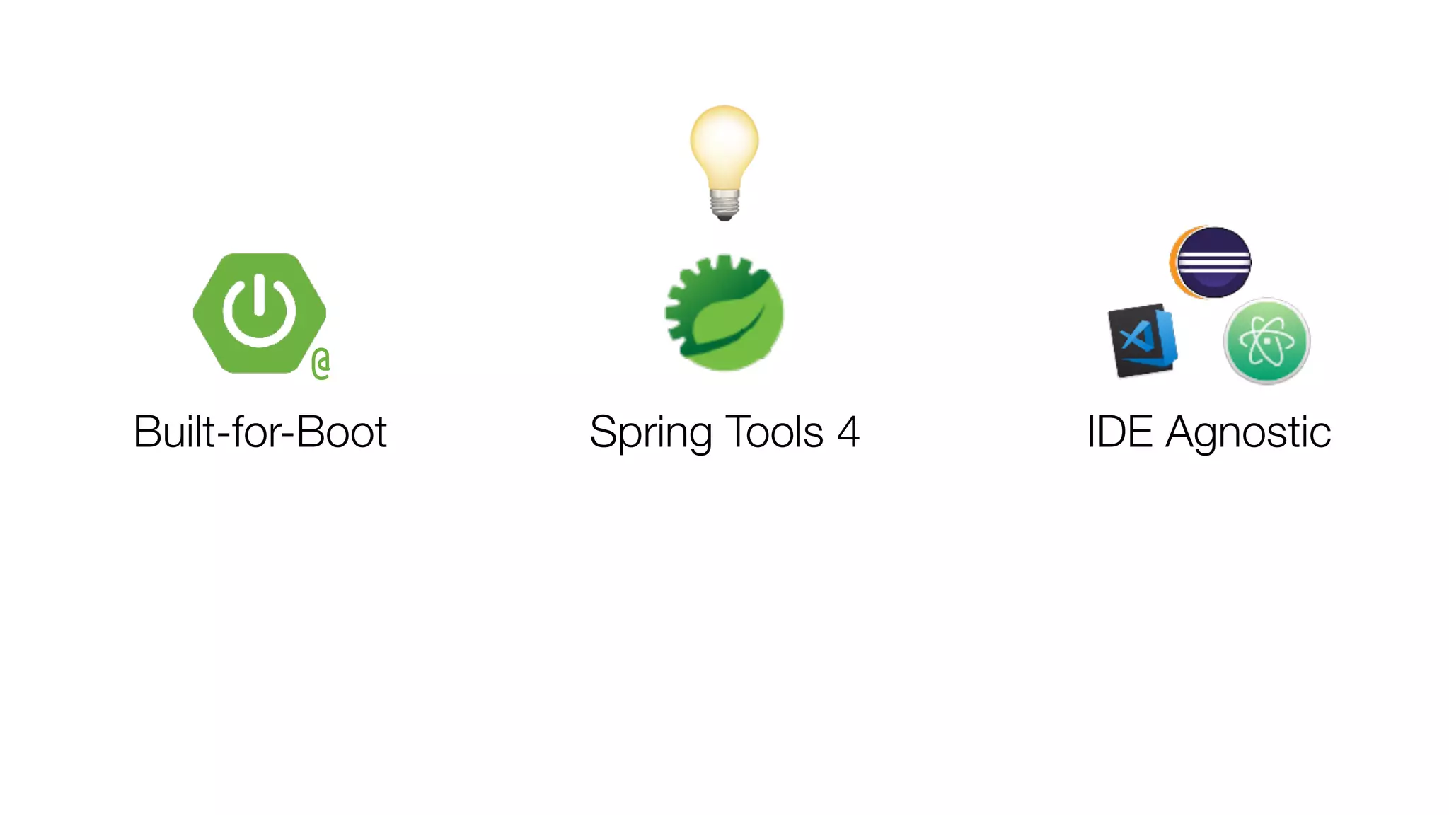 Spring Tools 4Built-for-Boot IDE Agnostic
@
💡
 