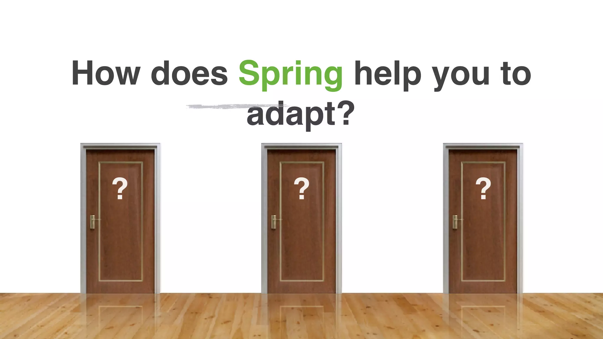 ?? ?
How does Spring help you to
adapt?
 