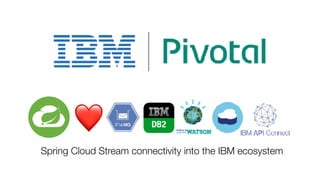 ❤
Spring Cloud Stream connectivity into the IBM ecosystem
 