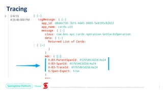 Unless otherwise indicated, these slides are © 2013-2019 Pivotal Software, Inc. and licensed under a Creative Commons Attribution-NonCommercial license: http://creativecommons.org/licenses/by-nc/3.0/
Tracing
2
2
 