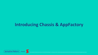 Unless otherwise indicated, these slides are © 2013-2019 Pivotal Software, Inc. and licensed under a Creative Commons Attribution-NonCommercial license: http://creativecommons.org/licenses/by-nc/3.0/
Introducing Chassis & AppFactory
 