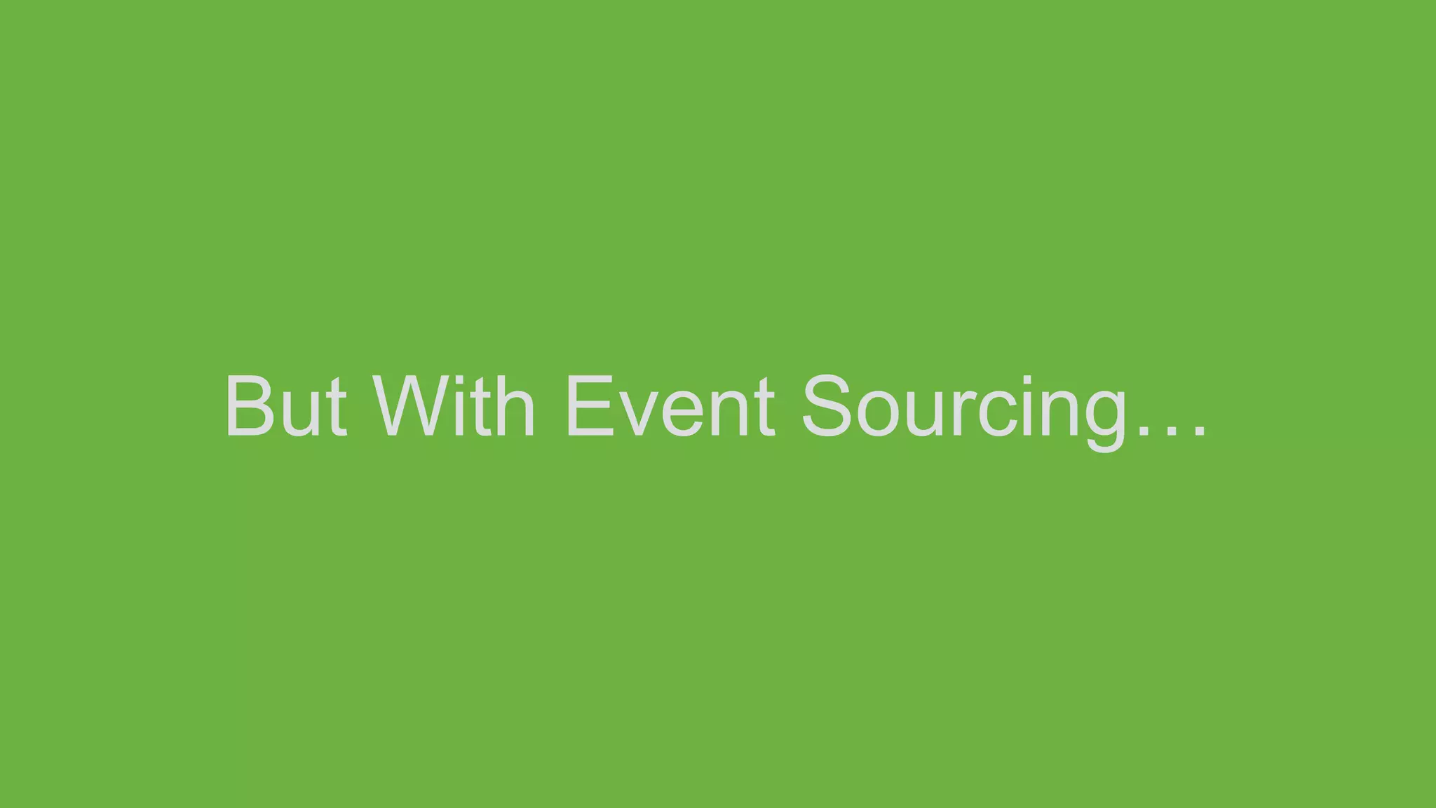 But With Event Sourcing…
 