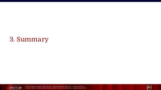 Unless otherwise indicated, these slides are © 2013-2015 Pivotal Software, Inc. and licensed under a
Creative Commons Attribution-NonCommercial license: http://creativecommons.org/licenses/by-nc/3.0/ 30
3. Summary
 