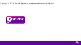 Canvas – BT’s PaaS Service based on Pivotal Platform
 