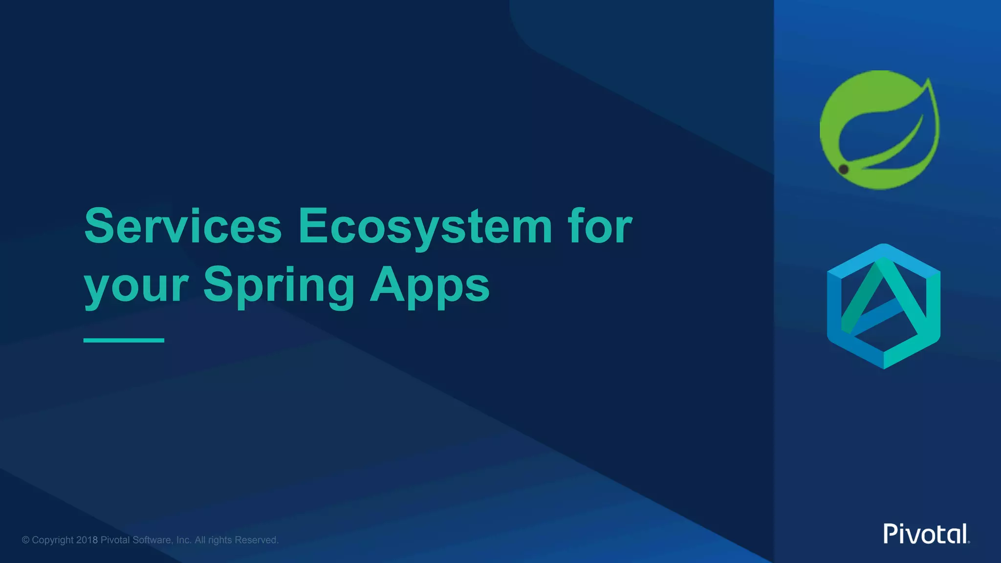 © Copyright 2018 Pivotal Software, Inc. All rights Reserved.
Services Ecosystem for
your Spring Apps
 