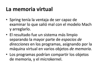 Modelo IPCEn virtud en Spring, el IPC es sincrónico, el control inmediatamente pasa al servidor sin correr el planificador, mejorando el tiempo de ida y vuelta en el caso común cuando el servidor puede regresar inmediatamente.Spring utilizaba una variedad de métodos para pasar físicamente los datos entre los programas. Lo más interesante de todas fue la ruta de acceso rápido.
