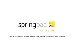 for Brands
Smart notebooks that let people save, share and act on their interests
 