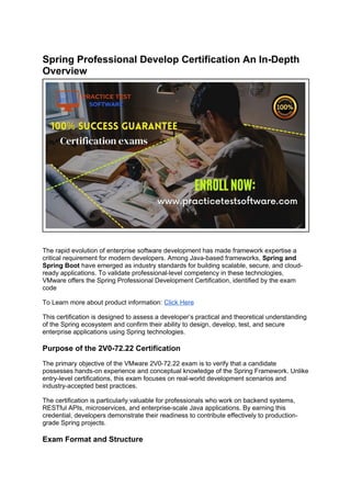 Spring Professional Develop Certification An In-Depth Overview.docx