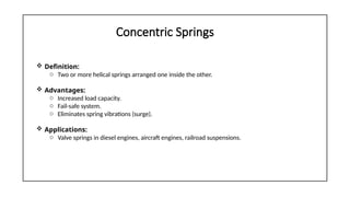 Cconcentric Spring Design of Springs according to the VB Bhandari book | PPTX