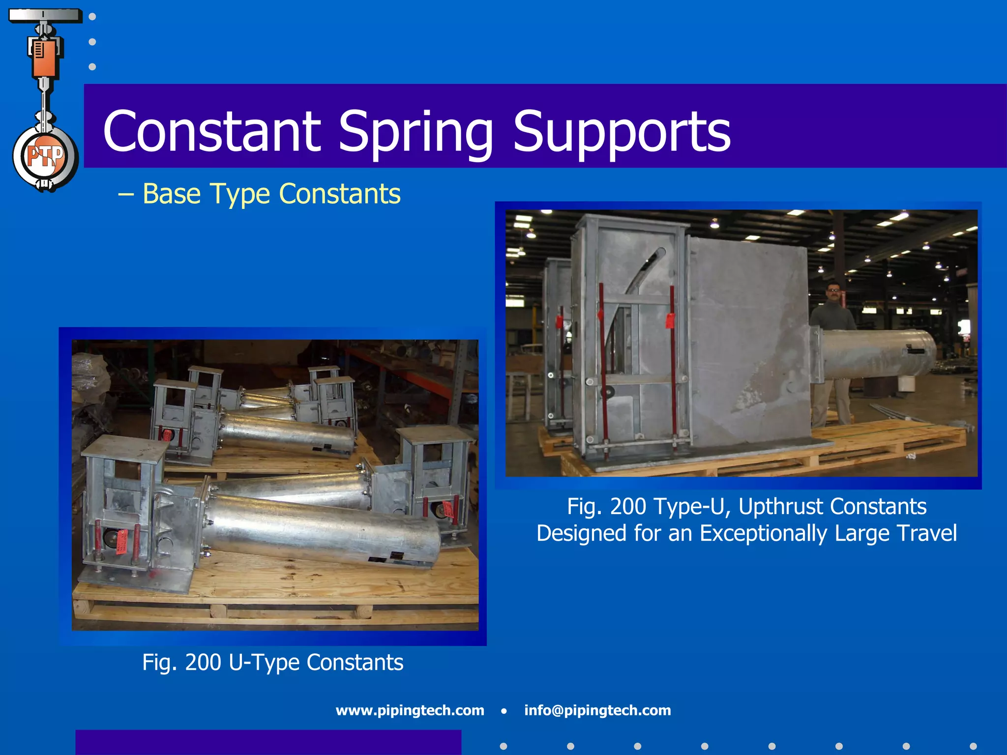 Fig. 200 U-Type Constants Fig. 200 Type-U, Upthrust Constants Designed for an Exceptionally Large Travel Constant Spring Supports   – Base Type Constants 