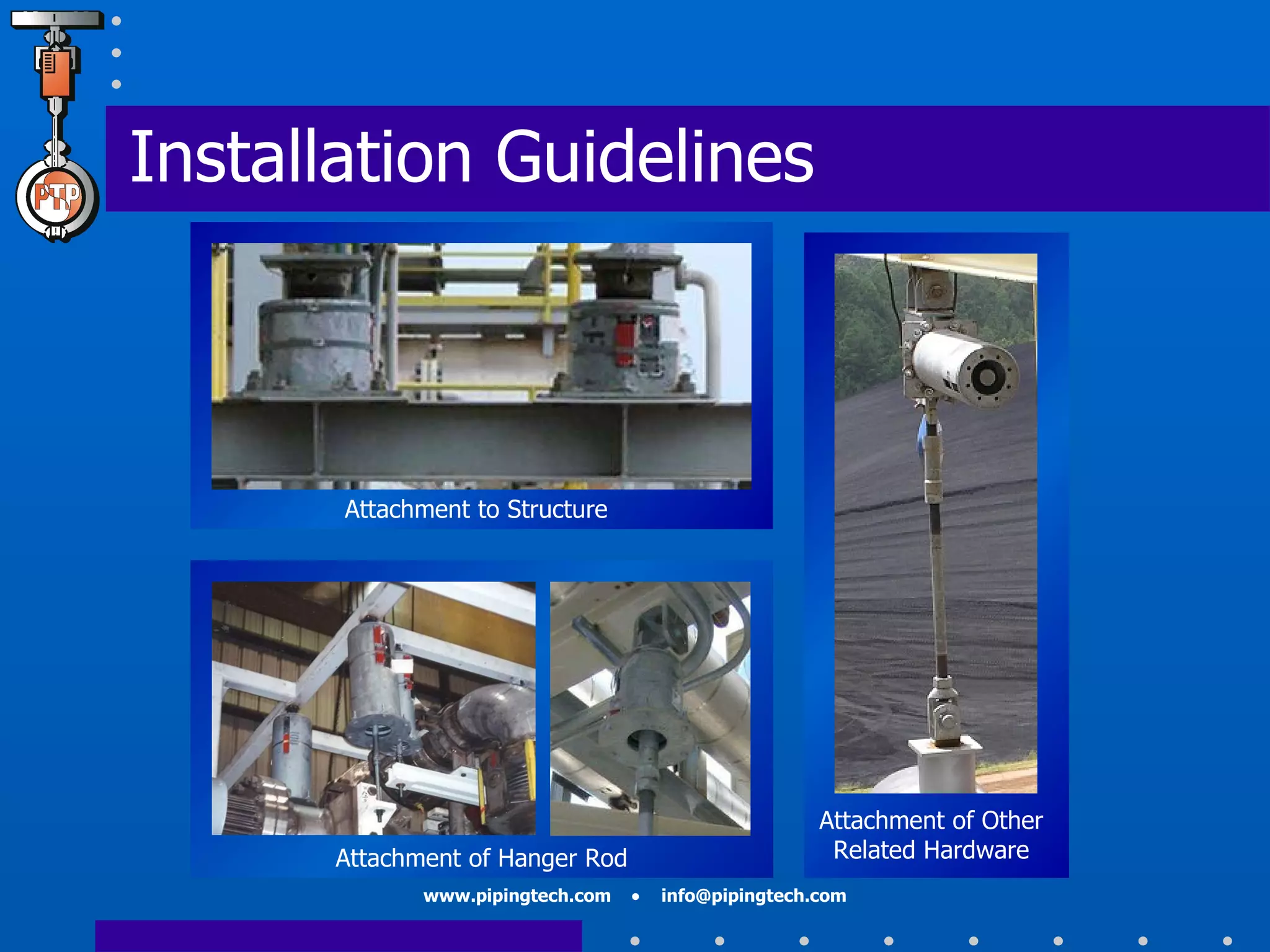 Installation Guidelines Attachment to Structure Attachment of Hanger Rod Attachment of Other Related Hardware 