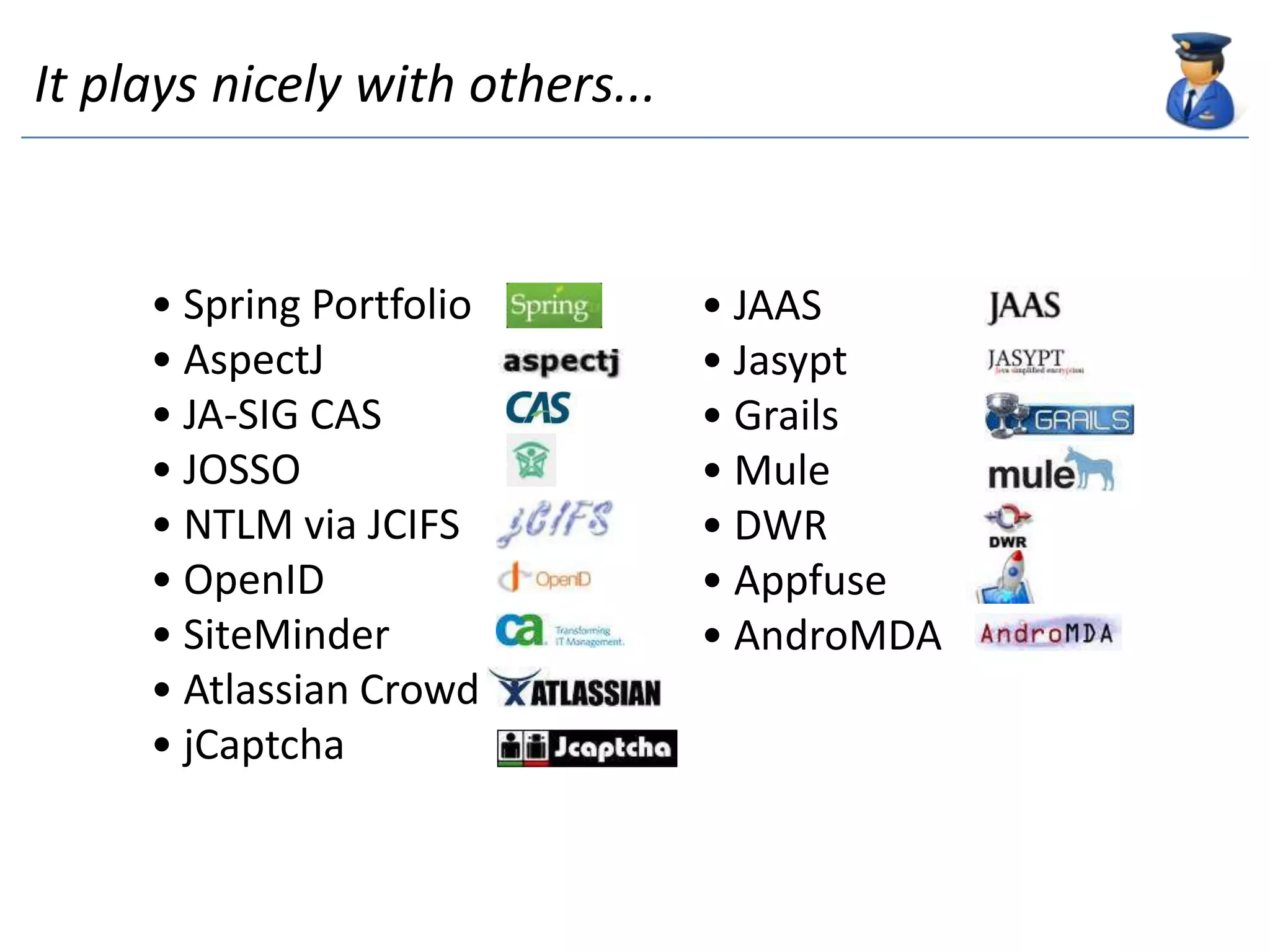  Security Services for the Spring Framework