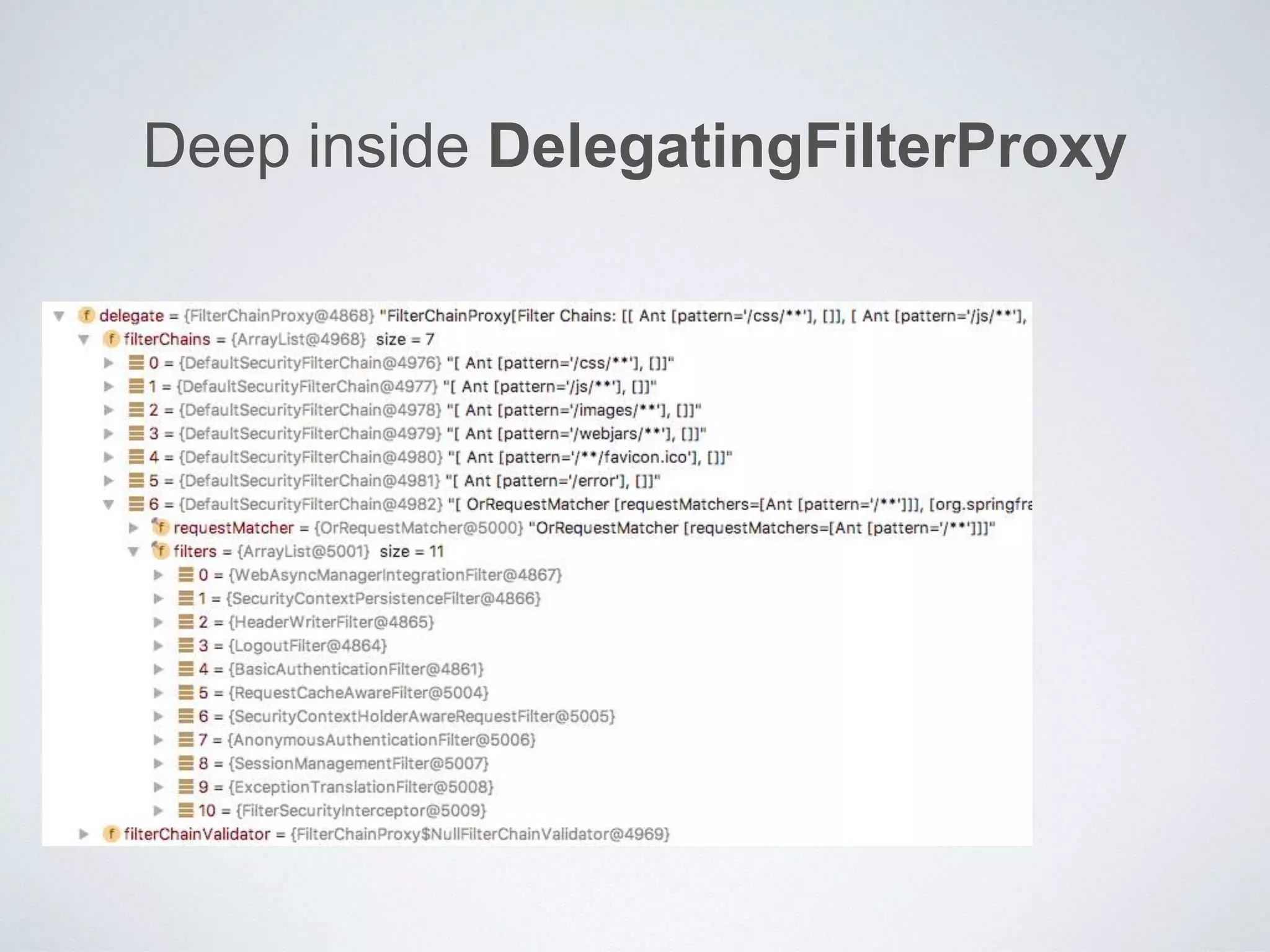 Deep inside DelegatingFilterProxy
 