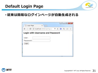 31Copyright?2017 NTT corp. All Rights Reserved.
? Ϻפʥک`??ɤ
Default Login Page
 