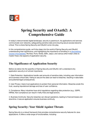 Spring Security and OAuth2: A Comprehensive Guide | PDF