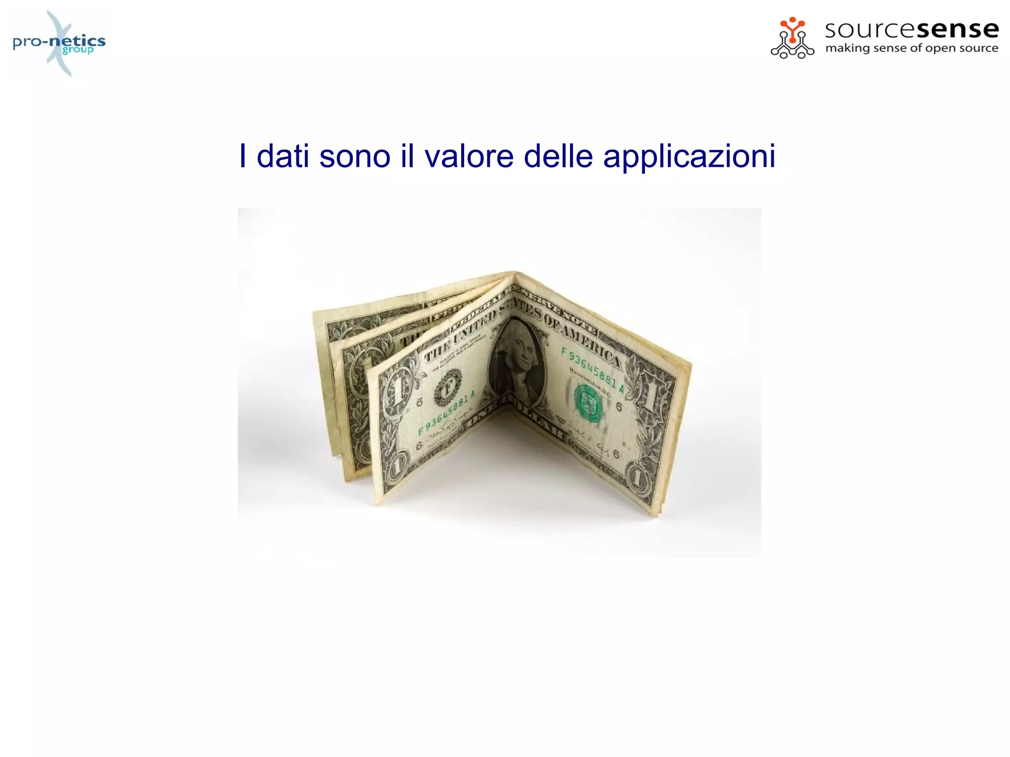 I dati sono il valore delle applicazioni
 
