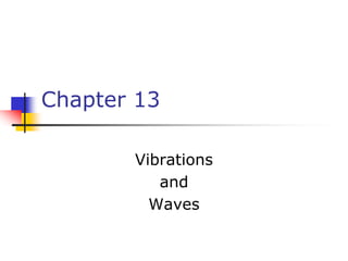 Chapter 13
Vibrations
and
Waves
 