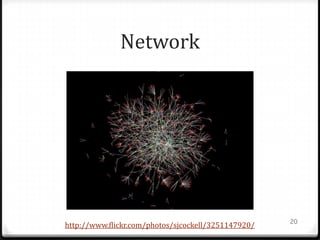 Network




                                                     20
http://www.flickr.com/photos/sjcockell/3251147920/
 