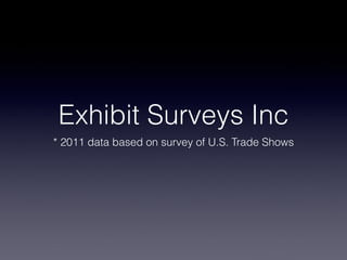 Exhibit Surveys Inc
* 2011 data based on survey of U.S. Trade Shows
 