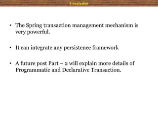 Spring Transaction Management | PPTX