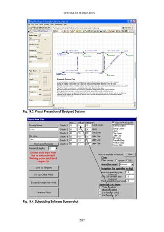 217
SPRINKLER IRRIGATION
Fig. 14.3. Visual Presention of Designed System
Fig. 14.4. Scheduling Software Screen-shot
 