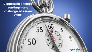 L’approccio a tempo
contingentato
costringe ad essere
veloci
 