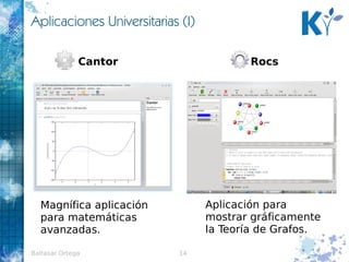 En la actualidad las siguientes distribuciones educativas utilizan KDE Edu Eskole Linux, Guadalinex, Linex, Molinux, Linkat, Max, Ubuntu edu, Caixa Mágica,  