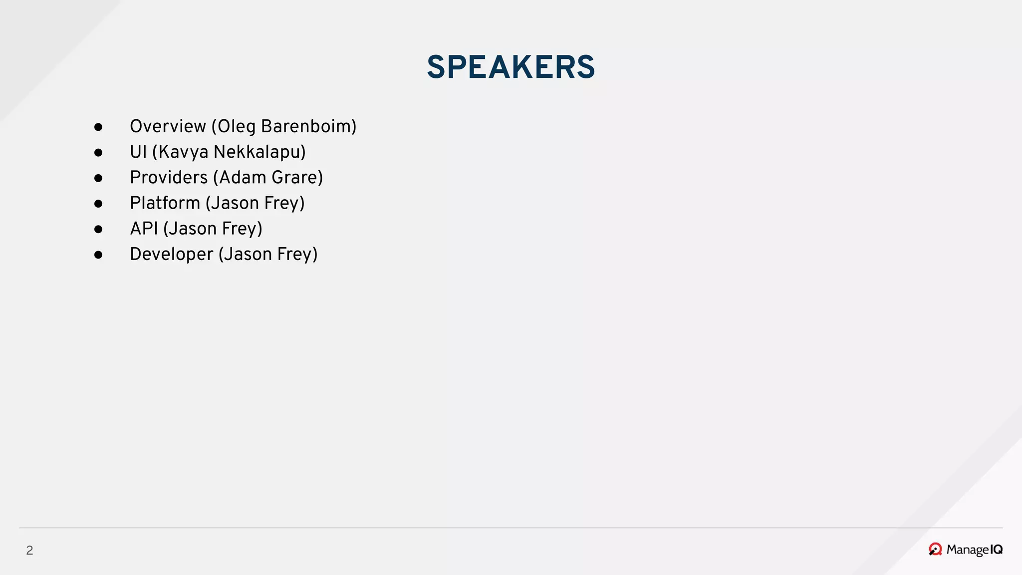 2
SPEAKERS
● Overview (Oleg Barenboim)
● UI (Kavya Nekkalapu)
● Providers (Adam Grare)
● Platform (Jason Frey)
● API (Jason Frey)
● Developer (Jason Frey)
 