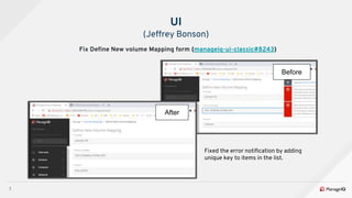 7
Fix Define New volume Mapping form (manageiq-ui-classic#8243)
UI
(Jeffrey Bonson)
Before
After
Fixed the error notificat...