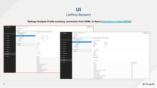 12
Settings Analysis Profile summary conversion from HAML to React (manageiq-ui-classic#8594)
UI
(Jeffrey Bonson)
 