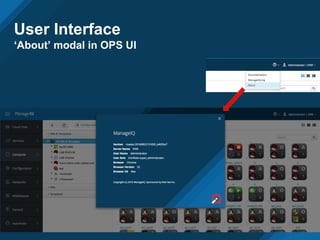 User Interface
‘About’ modal in OPS UI
 