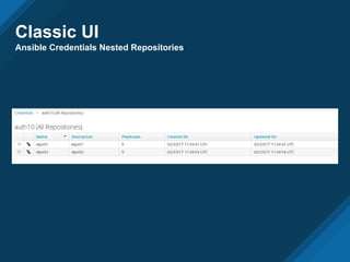 Classic UI
Ansible Credentials Nested Repositories
 