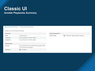 Classic UI
Ansible Playbooks Summary
 