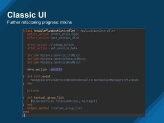 Classic UI
Further refactoring progress: mixins
 