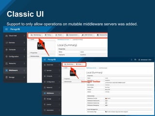 Classic UI
Support to only allow operations on mutable middleware servers was added.
 