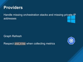 Providers
Handle missing orchestration stacks and missing private IP
addresses
Graph Refresh
Respect end_time when collecting metrics
 